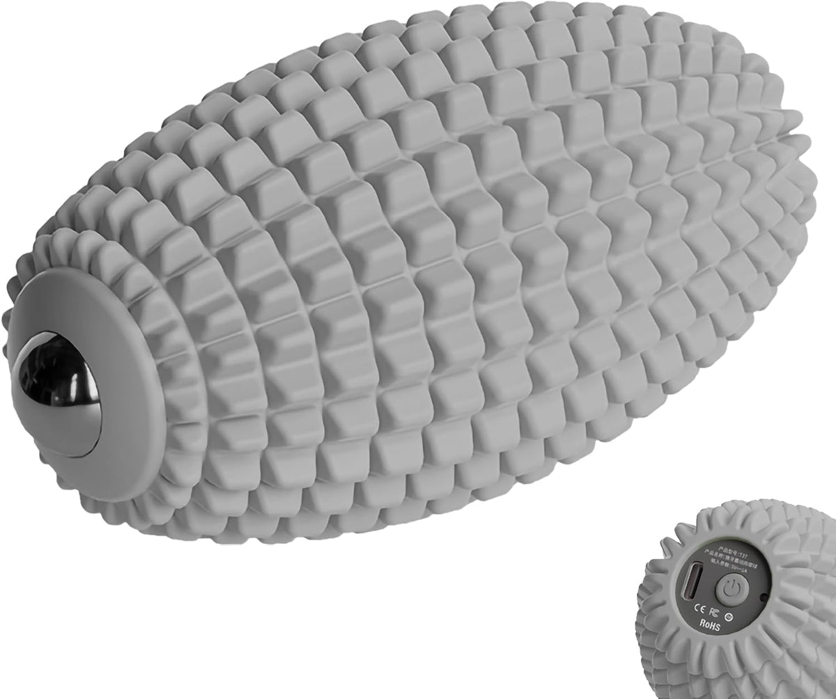 Vibrating Massage Ball for Plantar Fasciitis, Silicone Trigger Point, Myofascial Massage Ball, Deep Tissue Roller for Back, Shoulder, Foot, Muscle Recovery, Hip & Psoas Release Tool (Blue)