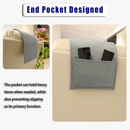 Adjustable Headrest Pillow for Recliners and Armchairs - Non-Slip Velvet Cushion for Neck Support and Pain Relief (Gray)