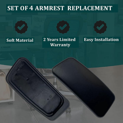 Chair Armrest Replacement, Arm Pad Caps Replacement for Haworth Zody Office Chair 1 Pair (Black)