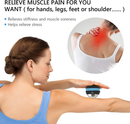 AHIER Cold Massage Roller Ball, Stainless Steel Cold Therapy Relief Tool | Free Rolling Removable Gel Ball Deep Tissue Massage Pain Relief, Great Tool for Back/Neck Pain, Muscles Recovery (Black)
