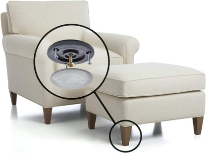 GorillaGlides 1 Inch Chair Sliders/Furniture Floor Protectors (16 Furniture Glides) Self-Adhesive Screw On Chair Glides for Sliding on Low-Pile Carpet & Hard Surface Floors, Round