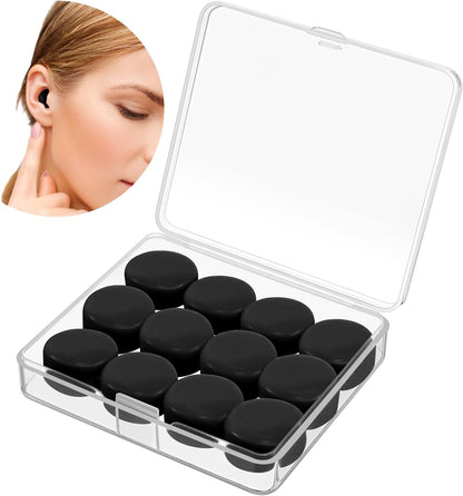TrelaCo 12 Pack Soft Ear Plugs for Sleeping, Reusable Moldable Silicone Earplugs Noise Cancelling Reduction for Concerts, Swimming, Shooting, Snoring, Airplane, Musicians, Motorcycle (Pink)