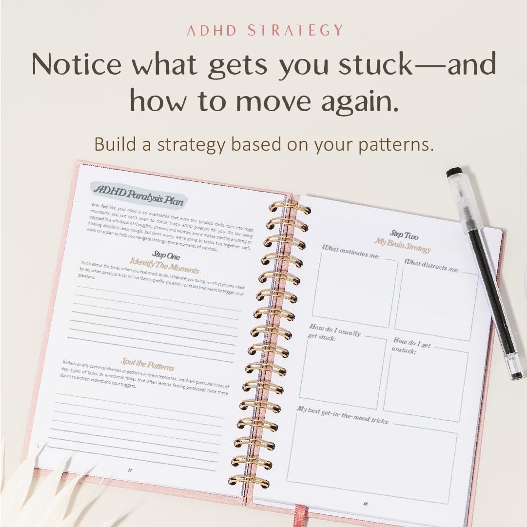 The ADHD Planner for Adults - Undated Daily & Weekly ADHD Journal for Disorganized People, 90 Days - Habit Tracker, Record Emotions & Mood - Academic Goals - Structure & Focus for Adults Brains
