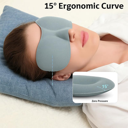 Sleep Mask for Back and Side Sleepers 1 Pack, 3D Light Blocking Eye Mask for Sleeping, Zero Pressure Eye Cover for Women and Men, Lightweight Breathable Night Blindfold Black