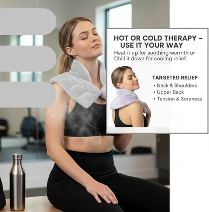 Herbal Concepts Neck Heating Pad & Shoulder Wrap | Microwave Heating Pad with 12 Herbs Aromatherapy| Cordless Heating pad, Blue