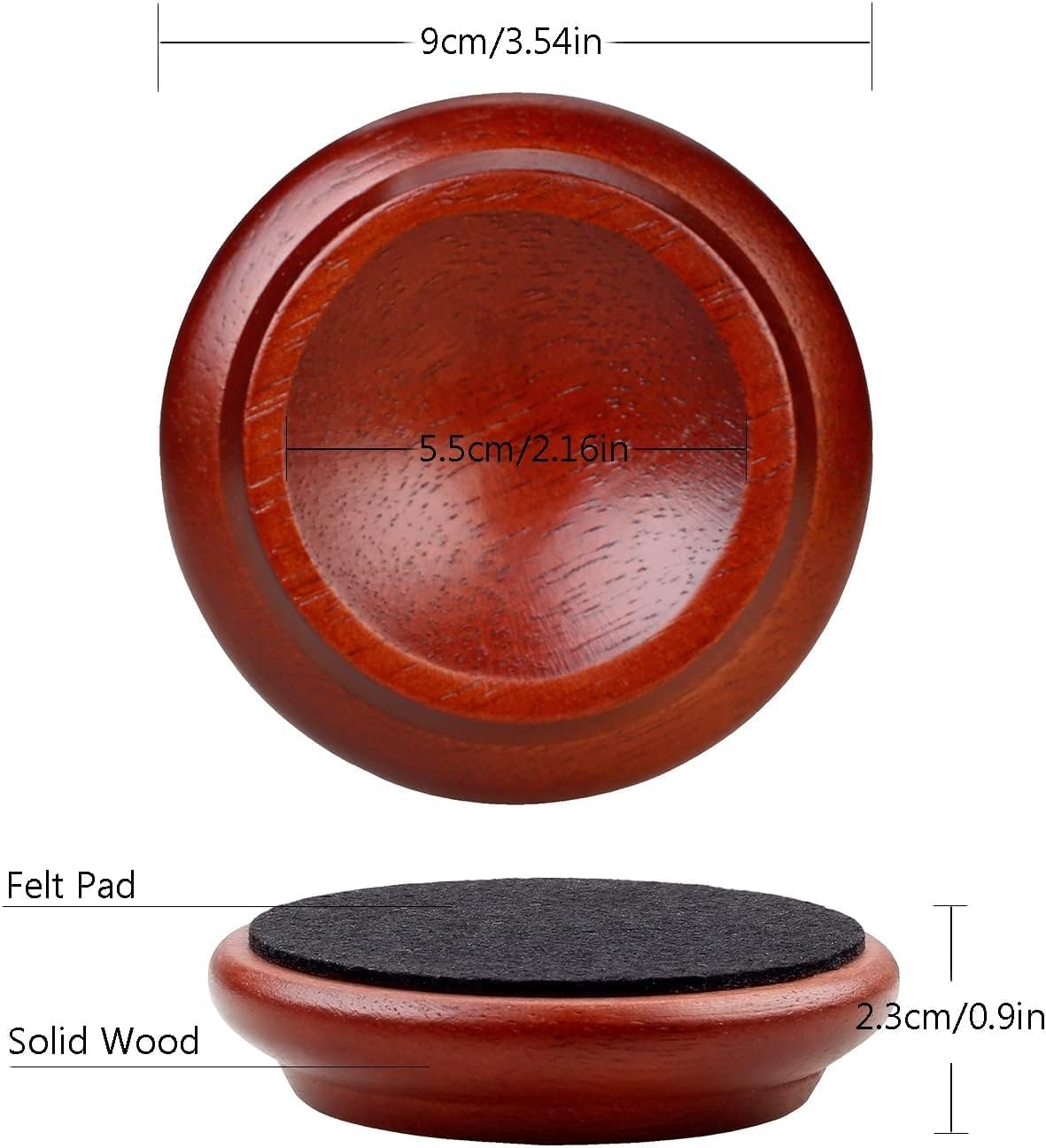 Piano Caster Cups Furniture Pads Upright Piano Caster Cups Wood Coasters Cups Floor Protectors for Furniture Furniture Floor Protectors (Walnut, 4)