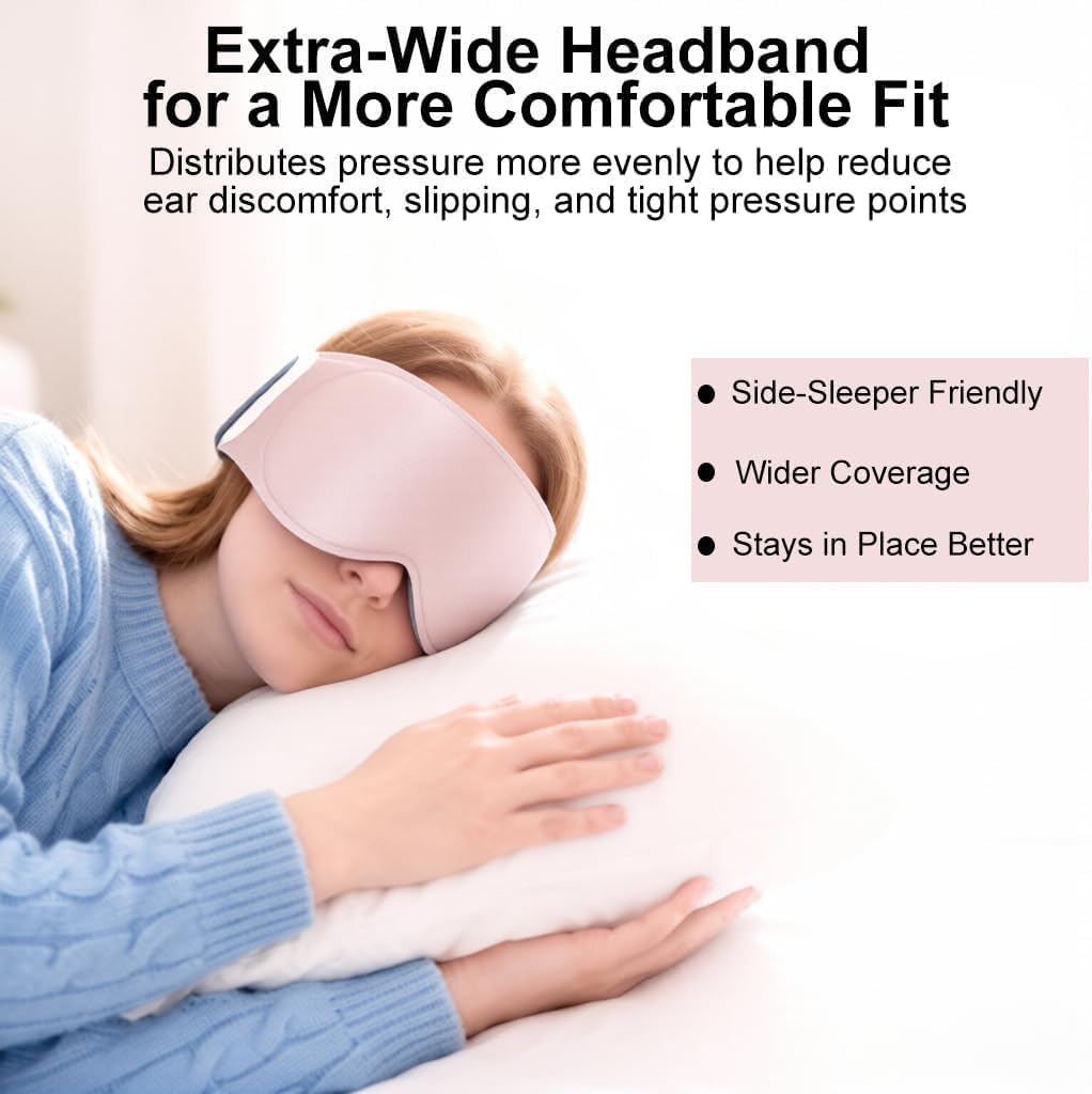FACEMOON 3D Blackout Weighted Eye Mask for Sleep, Airplane Travel Essential | Long flights, road trips, gentle weighted comfort, deep cups, lash-friendly, adjustable strap, daytime naps for men & women