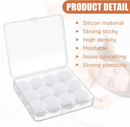 TrelaCo 12 Pack Soft Ear Plugs for Sleeping, Reusable Moldable Silicone Earplugs Noise Cancelling Reduction for Concerts, Swimming, Shooting, Snoring, Airplane, Musicians, Motorcycle (Pink)