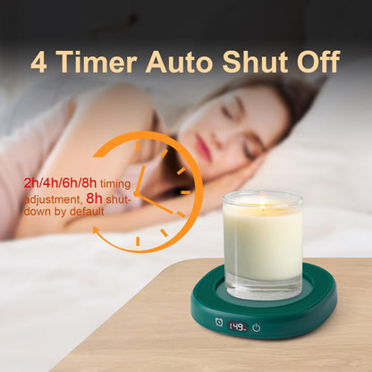 Cat Mug Coffee Mug Warmer Set for Desk Electric Heated Tea Cup Candle Plate | Cute Cat Cup Warmer Set, Self Heating Tea Warmer for Office Home, 8Hrs Auto Shut Off 4 Temperature Setting, Christmas Gift