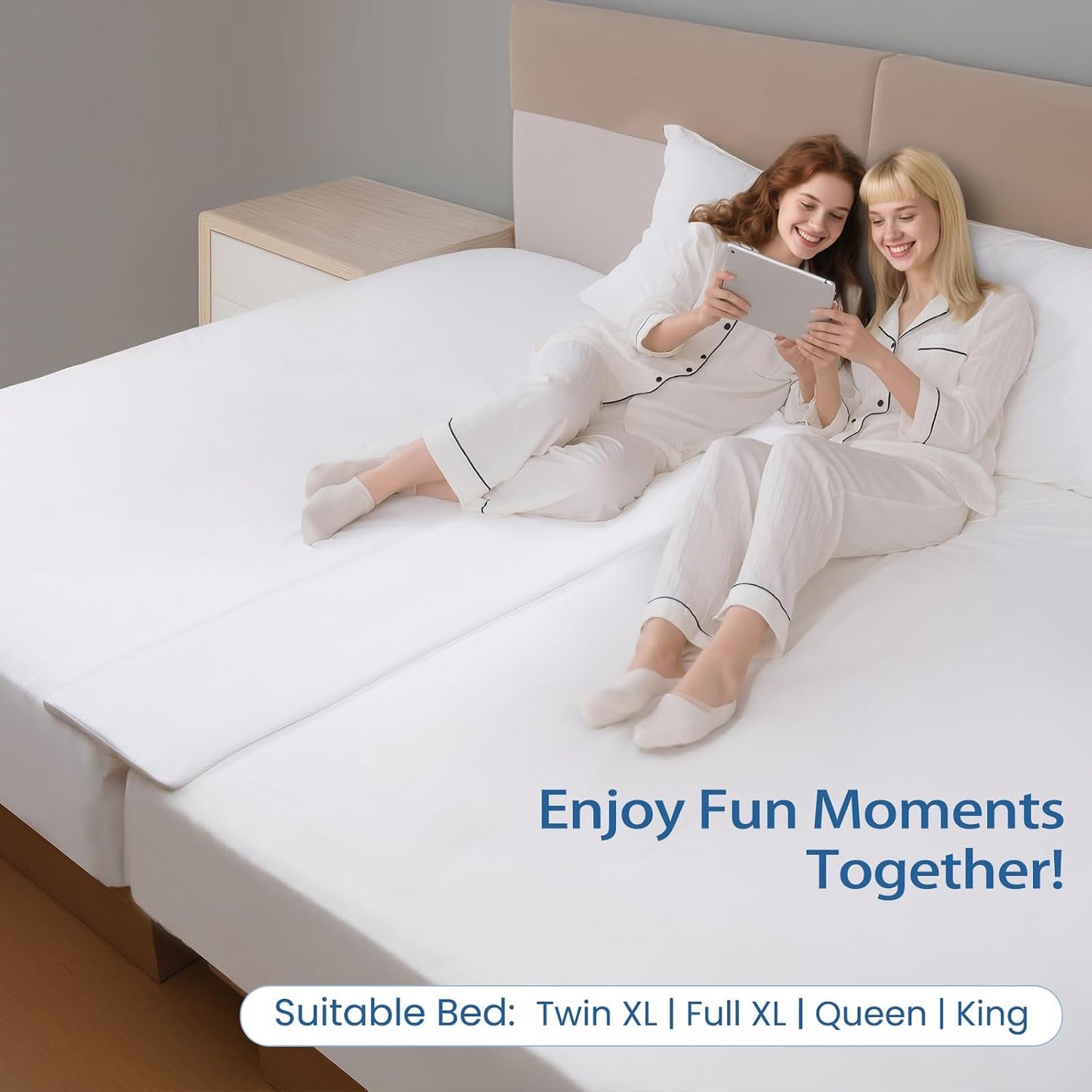 Vekkia Split King Gap Filler for Adjustable Bed,Twin to King Bed Converter Kit,Bed Bridge Twin to King,Mattress Connector with Washable Cover,for Guests Stayovers,Family Room(75in×10in) | Firm Support Twin to King Converter, Bed Bridge Fits 1.5”-3”Gaps,
