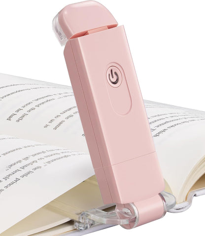DEWENWILS USB Rechargeable Book Reading Light, 3000K Warm White, Brightness Adjustable Clip on LED Bookmark Lamp at Night in Bed, Portable Booklight for Bookworms, Kids