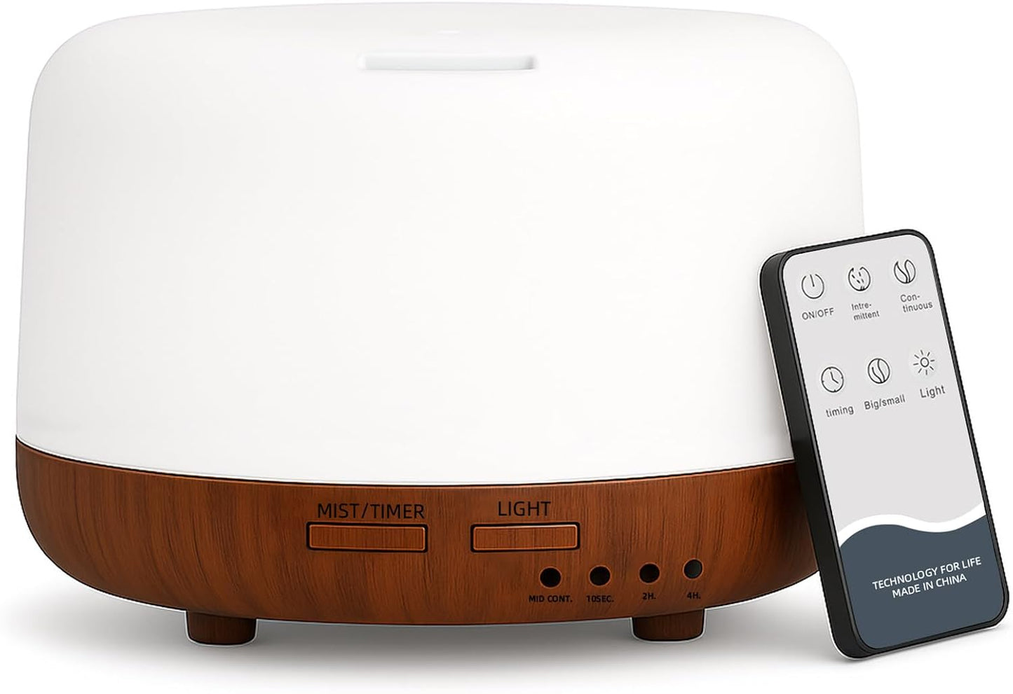 SPLITSKY 300ml Ultrasonic Essential Oil Diffuser with Remote Control | 7-color LED lighting, 2 mist modes, 2H and 4H timers, and waterless auto shut-off for bedrooms, desks and offices.