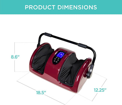 Best Choice Products Shiatsu Foot Massager with Heat for Plantar Fasciitis & Neuropathy, Kneading Foot & Calf Massager with Remote, 360° Adjustable Handle, Rolling & Compression Massage - Navy