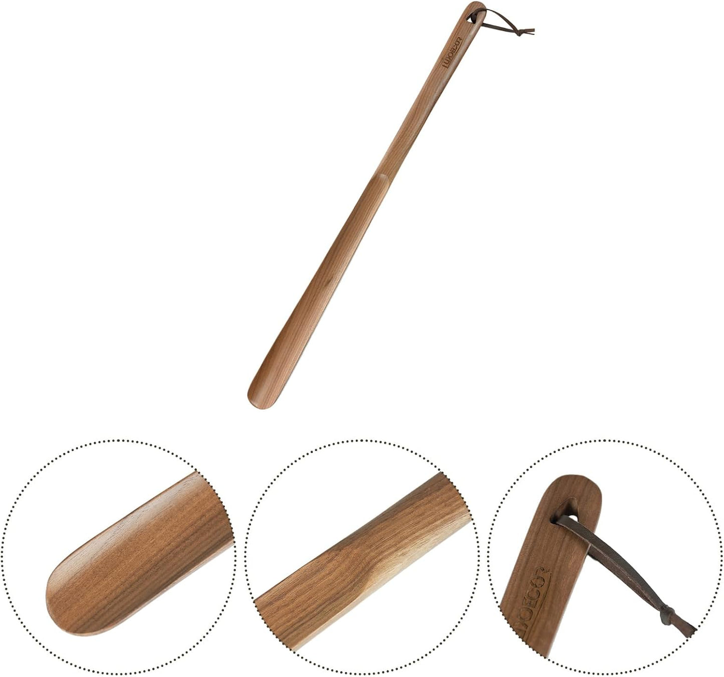 Luxdecor Long Handled Wooden Shoehorns-24in Wooden Long Handle Shoe Horn for Seinors Men Boot Jack Shoe Helper for Women