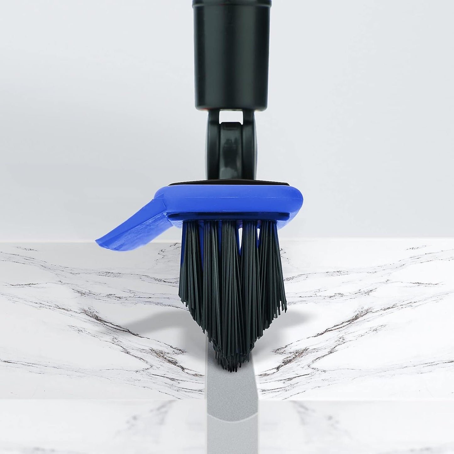 2 in 1 Floor Scrub Brush Grout Brush with 57.8" Long Handle,120°Rotatable Shower Tile Grout Cleaner Scrubber,V-Shaped Corner Brush for Hard to Reach Areas (Orange)