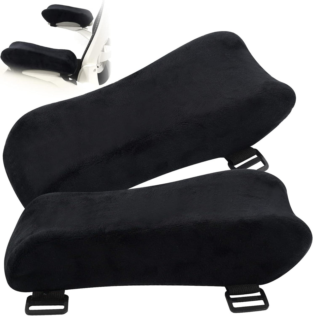 Upgraded Office Chair Arm Pads with Cooling Gel, Ergonomic Memory Foam Armrest Pads for Office Chair Gaming Chair Arm Rest Covers for Desk Chair Armrest Cushions (Set of 2)