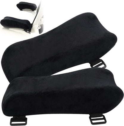 Upgraded Office Chair Arm Pads with Cooling Gel, Ergonomic Memory Foam Armrest Pads for Office Chair Gaming Chair Arm Rest Covers for Desk Chair Armrest Cushions (Set of 2)