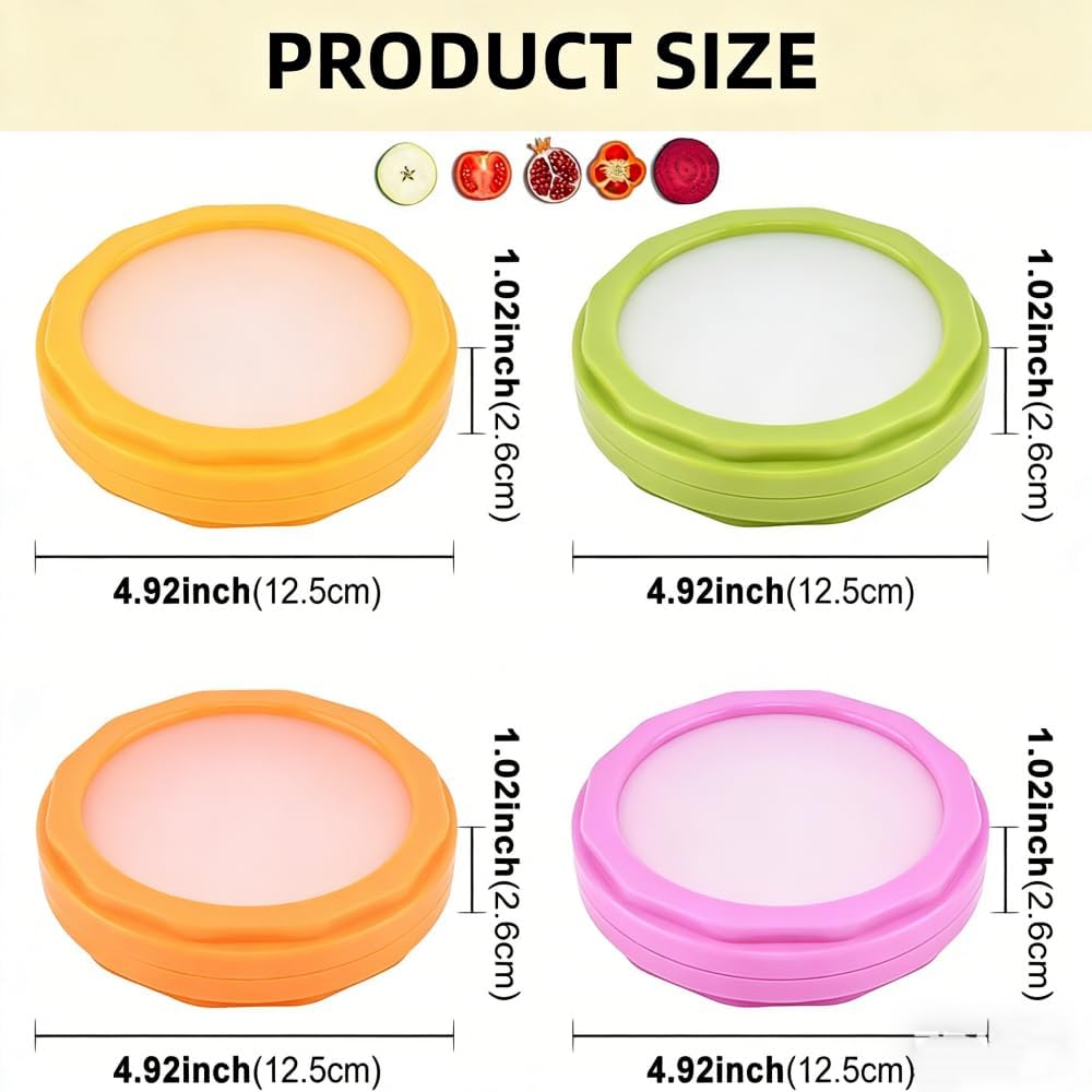 Avocado Saver and Onion Storage - Set of 4 Reusable Double sided silicone food storage container for fridge pod - Ideal for Garlic,Tomatos, Lemons, and Potatoes ﻿ ﻿