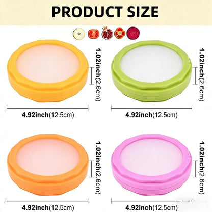 Avocado Saver and Onion Storage - Set of 4 Reusable Double sided silicone food storage container for fridge pod - Ideal for Garlic,Tomatos, Lemons, and Potatoes ﻿ ﻿