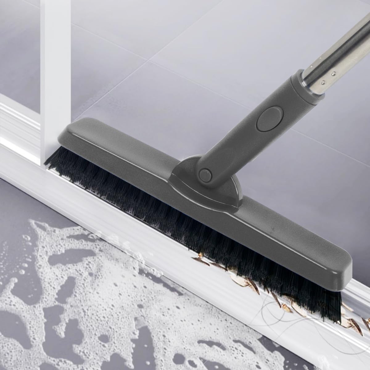 CELOX Grout Brush with Long Handle, Tile Grout Cleaner Brush for Tile Floors, for Shower Tile, for Cleaning Grout