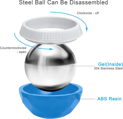 Coolrunner Cold Massage Roller Ball, Cryosphere Cold Massage Ball- Heat Therapy & Cold Therapy Relief with Cold Gel Core- Helps with Muscles Recovery and Inflammation for Shoulders, Neck (Black Blue) | Heat Therapy & Cold Therapy Relief, Helps with
