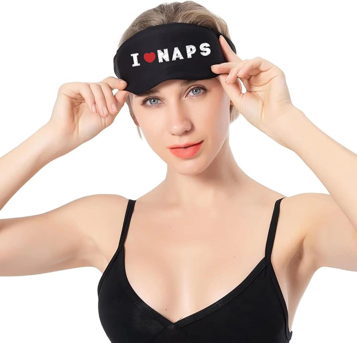 ALASKA BEAR Wraparound Style Organic Cotton Eye Mask with Padded Nose, Big Wide Headband and Large Coverage Ear Muff Sleeping Mask with Bottom Flap for Full Blackout, Dark Grey