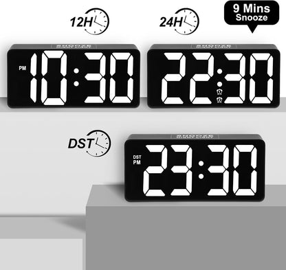 Alarm Clock for Bedroom Heavy Sleepers with Bed Shaker & Night Light-Vibrating Digital Clock Large Dimmable LED Digits with Dual Alarm & Charging Port Table Desk Clock for Hearing Impaired Seniors