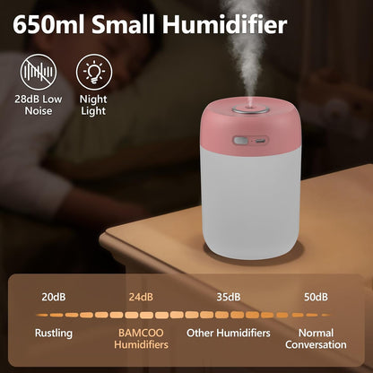 Portable Small Humidifier, 650ml Plant Humidifier, Blue