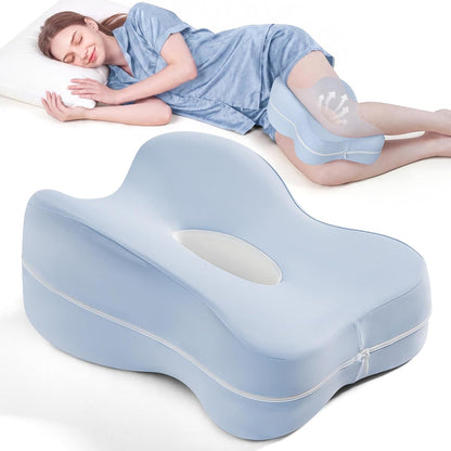 13" Long Knee Pillow for Side Sleepers – Thigh Support and Alignment | Memory Foam Leg Pillow for Side Sleeping with Airflow Vent Reduces Heat – No Stiffening, Relieves Back/Hip/Knee Pain