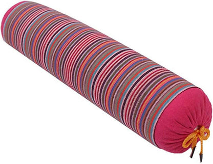Levoberg Round Buckwheat Hull Pillow Neck Roll Pillow Cervical Support Pillow with Removable Cotton Cover for Sleeping