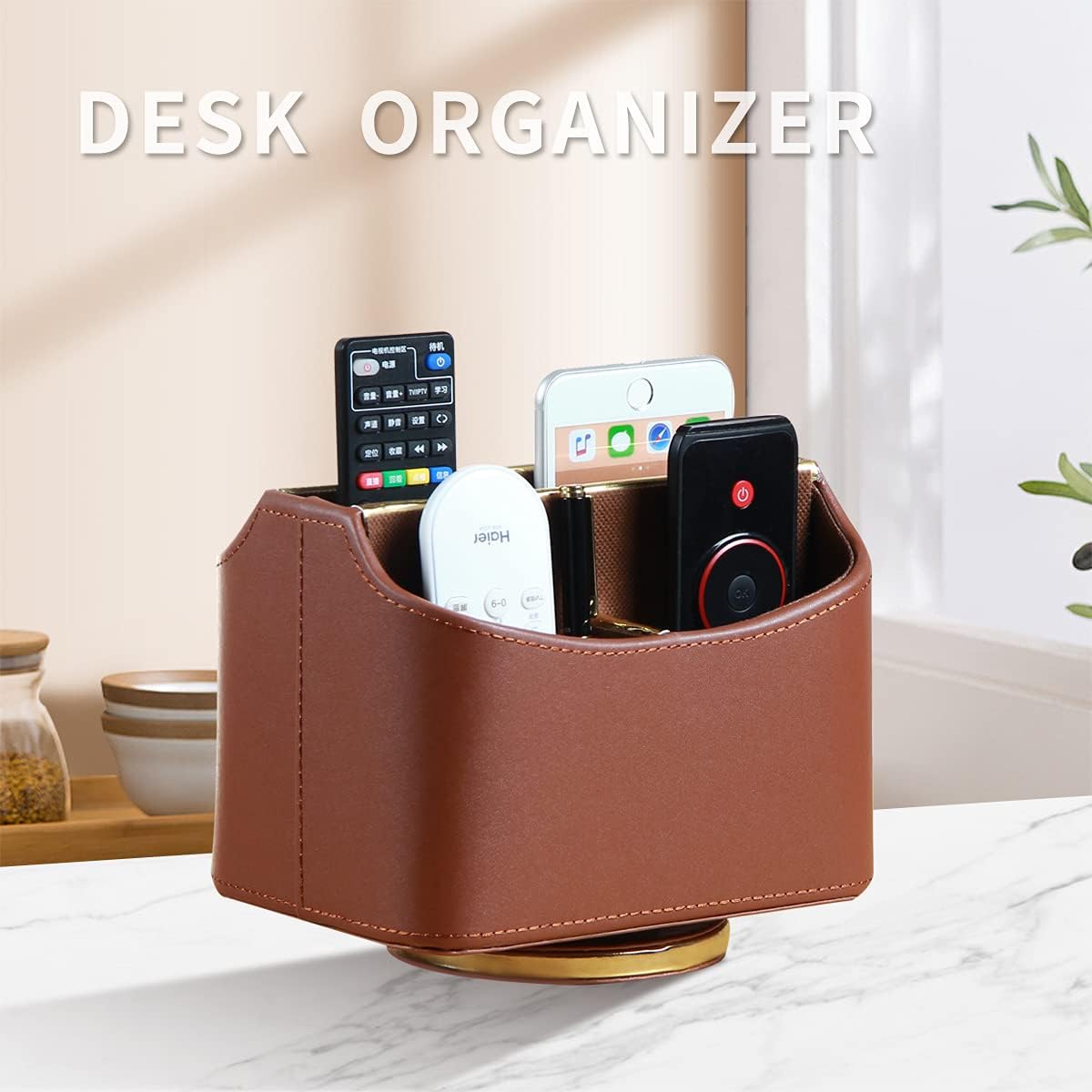 360° Rotatable Remote Control Holder,TV Remote Caddy for Nightstand Table