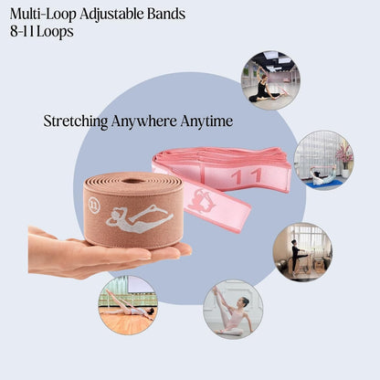 Multi-Loop Stretch Band - Yoga, Pilates, Ballet, and Physical Therapy Stretching Strap for Flexibility, Leg Stretching, and Exercise - Durable Stretching Equipment