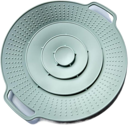 Universal 30cm Silicone Pot Lid - Reusable Spill Stopper For Pans And Pots(Black)