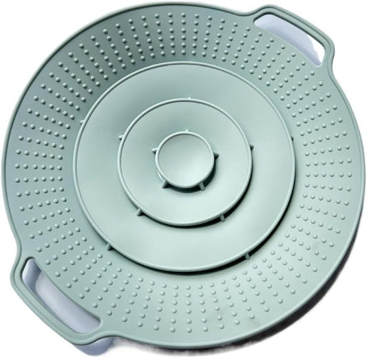Universal 30cm Silicone Pot Lid - Reusable Spill Stopper For Pans And Pots(Green)