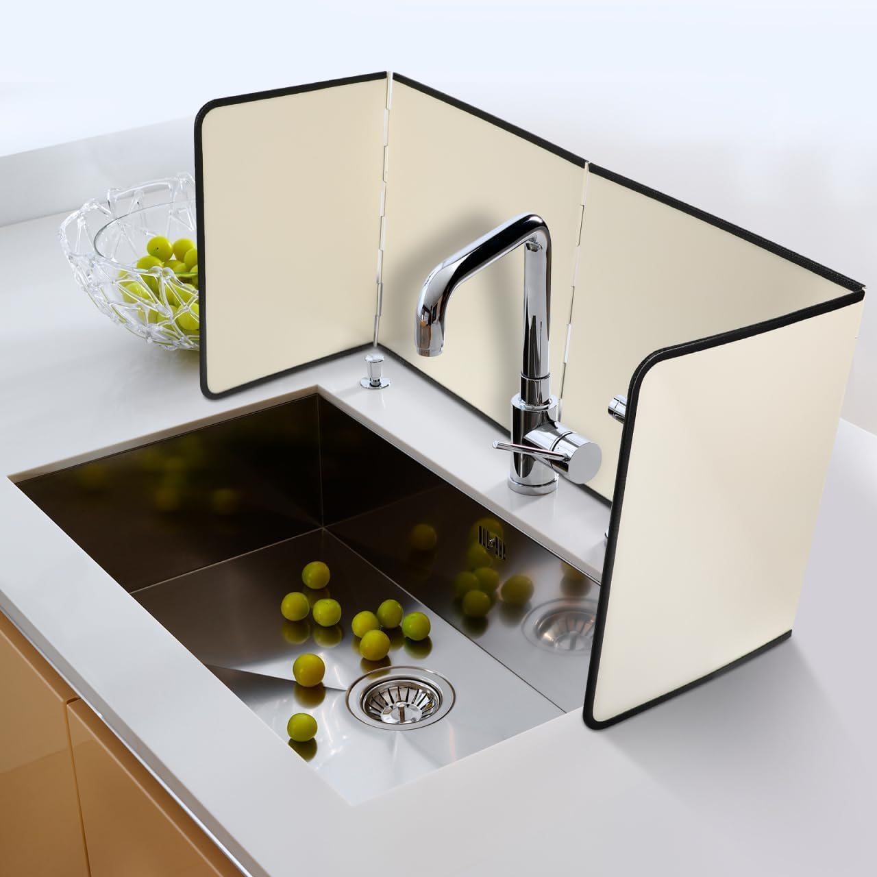 4 Sided Splatter Guard Foldable Stainless Steel Stove Splash Guard 11.8″ Height Oil Splatter Screens for Frying Kitchen Backsplash Protector Nonstick Oil Splatter Guard for Cooking