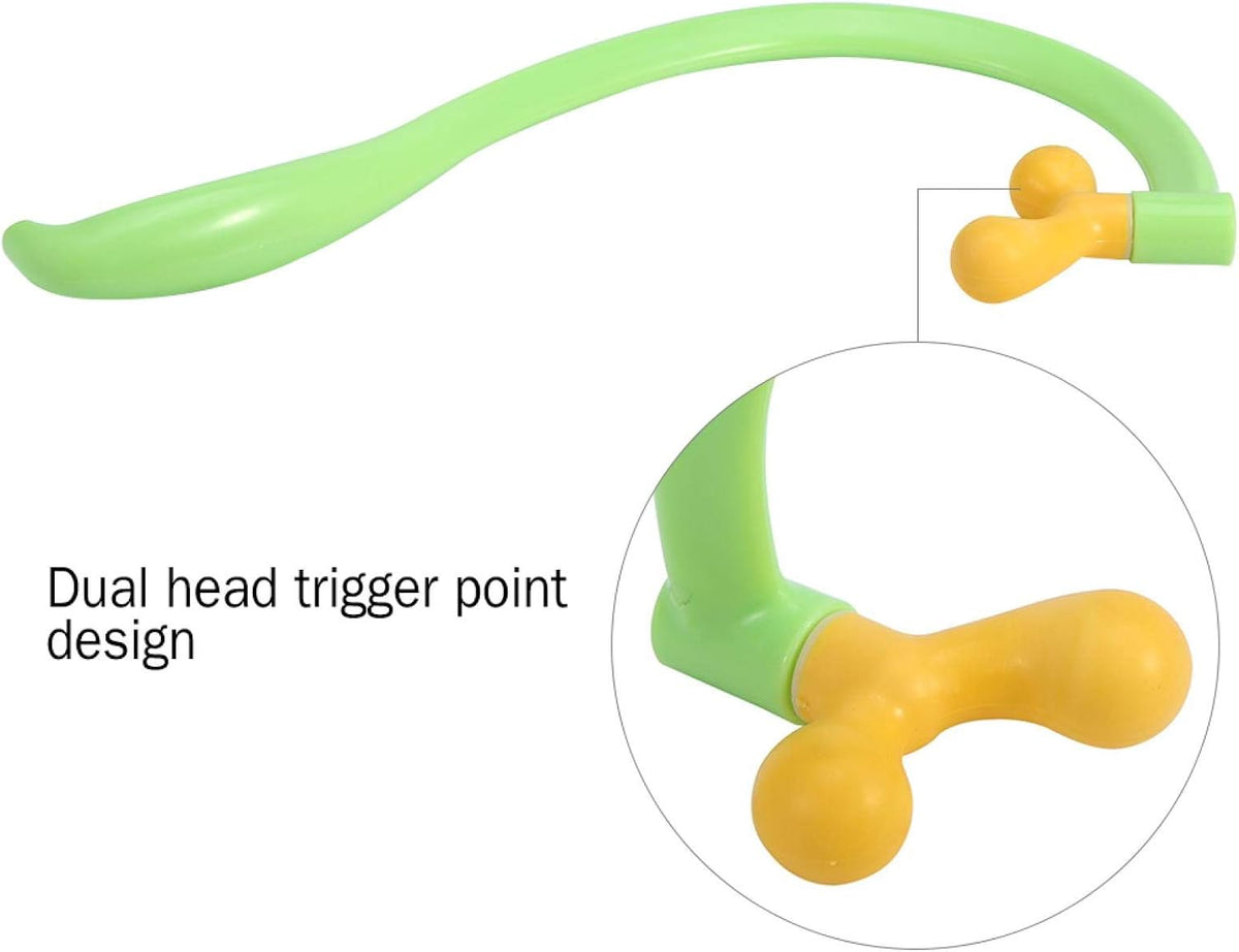 YUYTE Back Massager Stick Hook Dual Head Point Massager Pain Relief Pain Relief Massage Tool