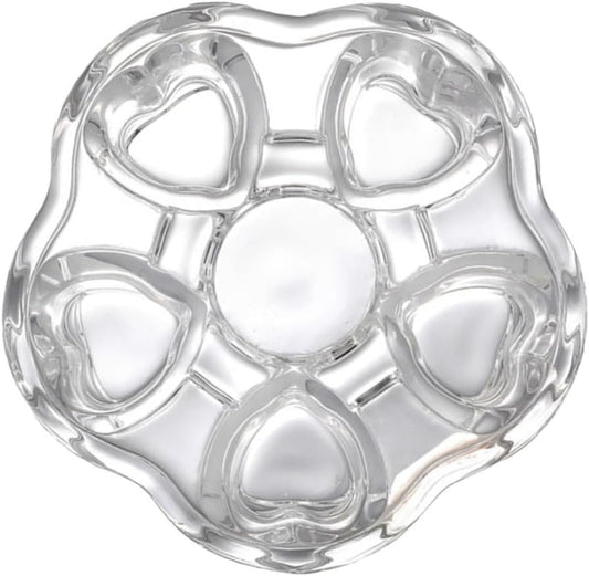 PRETYZOOM Stylish Heart-Shaped Glass Tea Pot Base Insulated Heating Crystal Stand for Home and Office Use