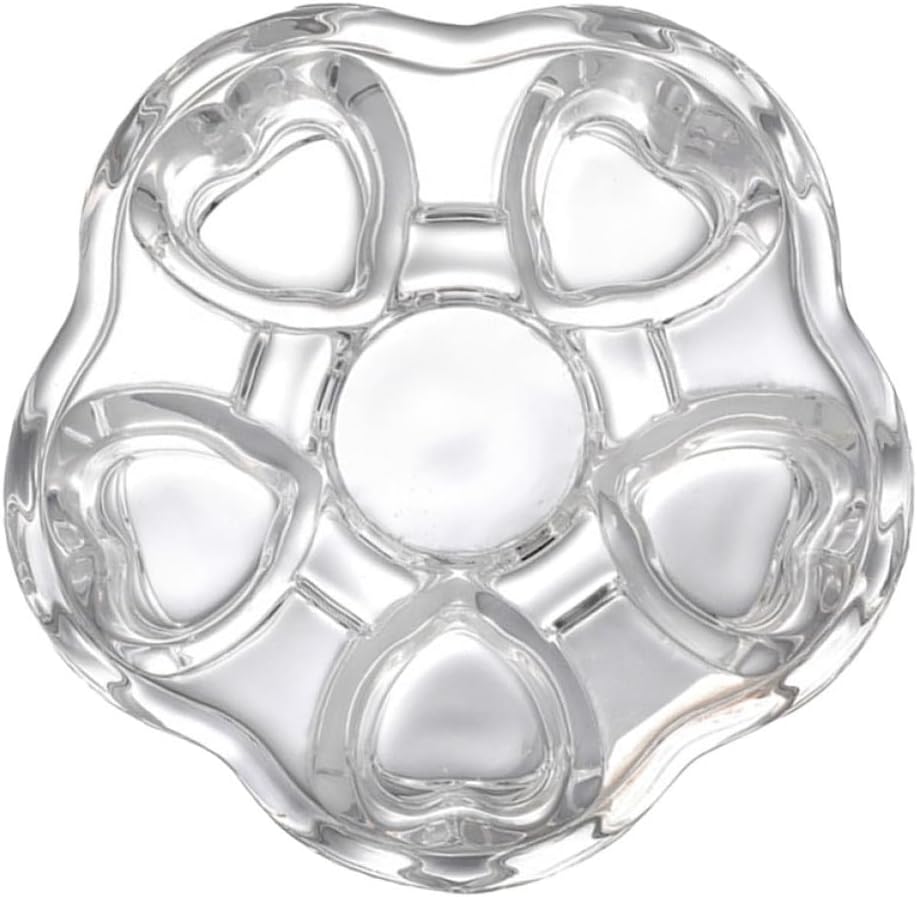 PRETYZOOM Stylish Heart-Shaped Glass Tea Pot Base Insulated Heating Crystal Stand for Home and Office Use