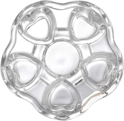 PRETYZOOM Stylish Heart-Shaped Glass Tea Pot Base Insulated Heating Crystal Stand for Home and Office Use