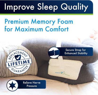 Sports Medica Doctor Developed Knee Pillow for Side Sleepers - Washable Cover Memory Foam Leg Pillow for Side Sleeping - Between Knee Hip Cushion