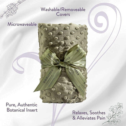 Sonoma Lavender Spa Heat Wrap for Neck, Shoulders and Lower Back, Microwaveable Lavender Aromatherapy Heating Pad, Removable and Washable Covers, Stress and Pain Relief (9" x 26", Lilac Dot)