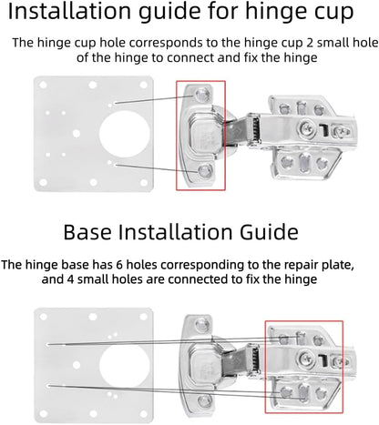 Cabinet Hinge Repair Kit – Fix Loose Cabinet Doors & Stripped Screw Holes, 4 Heavy Duty Repair Plates with Screws, Easy Installation for Kitchen Cabinets