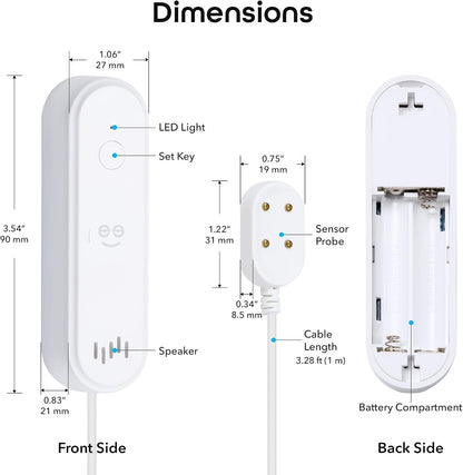 Geeni Smart Water Alarm Leak Detector, Siren Alert, 80dB, Battery Wi-Fi | App alerts for kitchen, bathroom, basement flood, Wi-Fi moisture sensor, Alexa & Google Home