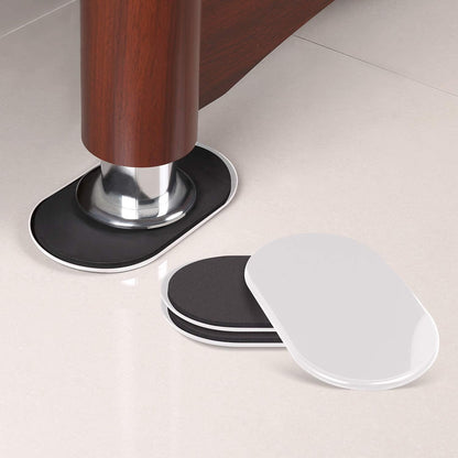 Ezprotekt Large Furniture Sliders for Carpet and Hardwood Floors, 8 Pack 9-1/2" x 5-3/4" Reusable Oval Heavy Duty Furniture Moving Pads, 4 Pcs Hard Floor Felt Sliders+4 Pcs Carpet Sliders (Beige)