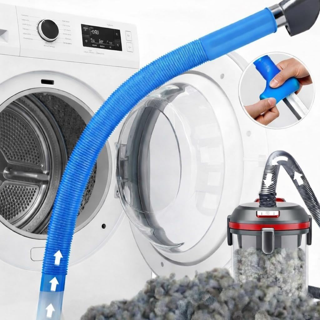 Clothes Dryer Vent Cleaner Kit with Vacuum Hose Attachment Brush, Lint Remover, Dryer Vent Vacuum Hose (Full Brush)