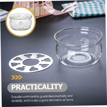 High Borosilicate Glass Tea Warmer Base Elegant Teapot Heating Accessory for Tea Ceremony Housewarming Birthdays Decorative Practical Design