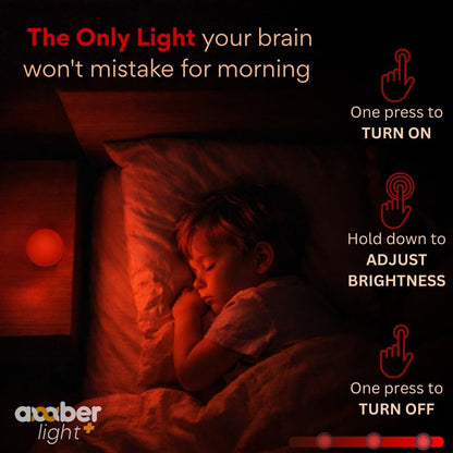 Amber Light + Pebble - Rechargeable Sleep Lamp, Blue Light Free Night Lamp for Bedtime Reading, 1000mAh Battery, Melatonin-Friendly Ambient Glow, 3.5 Inch (Amber)