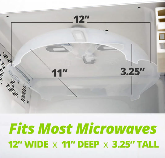 HOVER COVER Magnetic Microwave Splatter Cover for Food - 12-Inch - Gray