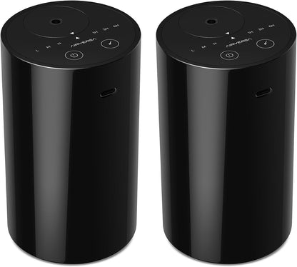 Airversa AN8 Waterless Essential Oil Diffuser Starter Kit, Black