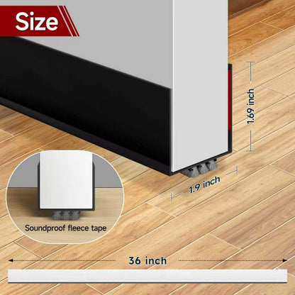 2 Pack Weather Stripping Door Seal, 36” Length Cuttable Door Draft Stopper, Strong Adhesive Door Sweep for Exterior and Interior Doors (2, White)